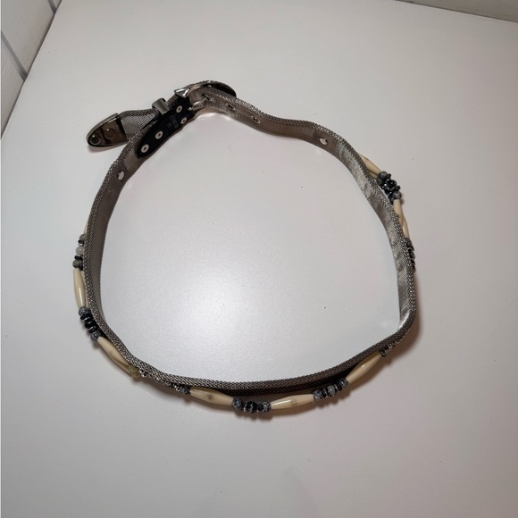 Silver Mesh Metal Western Style Belt with Beading main image 5